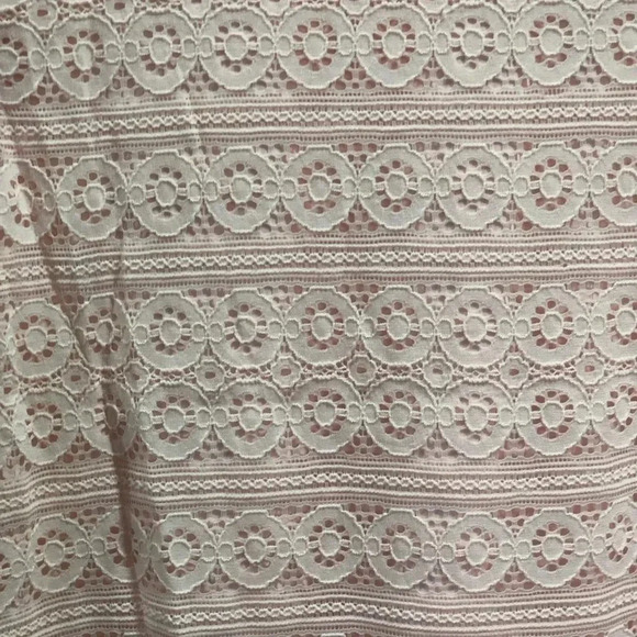 Charter Club Lace Overlay,scalloped hem & cuffs,lined long sleeve boatneck,blush - Picture 7 of 8